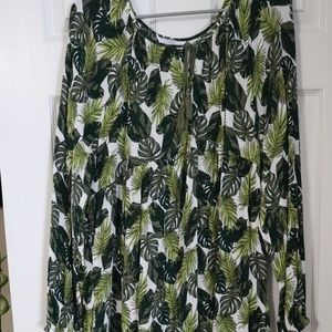 Time and Tru Green leaf print dress